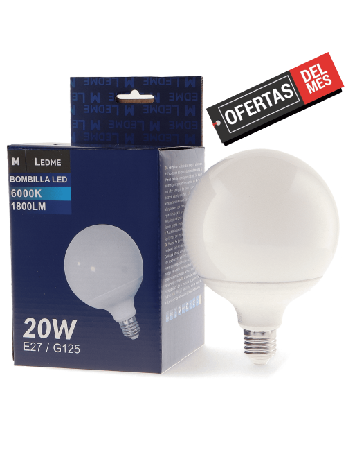 Bombilla Led E27 G125 20W
