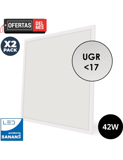 Panel Led Serie Bure 60X60 Cm 42W No Flicker Driver Philips