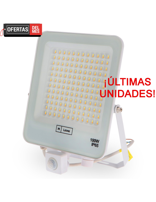 Foco Proyector Led Napoli Plus White 100W Con Sensor de Movimiento