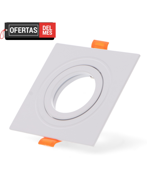Aro Basculante Cuadrado Blanco para Gu10/mr16