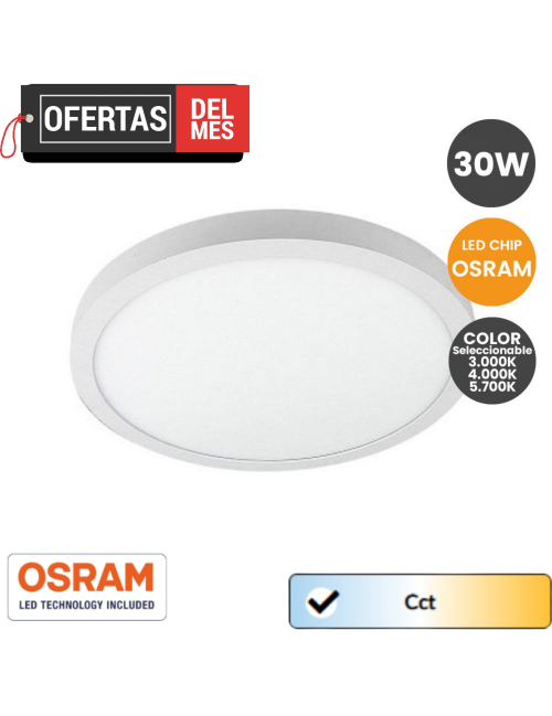 Plafón LED circular superficie 30W - OSRAM CHIP Color Seleccionable