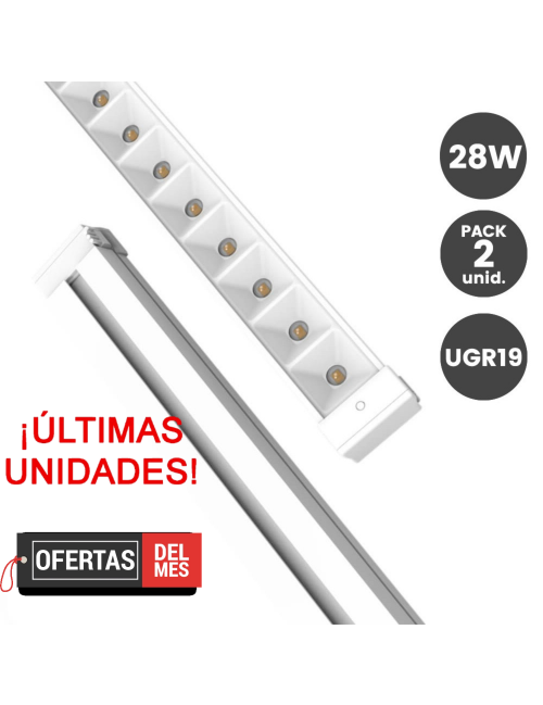Barra LED 28W Lineal UGR19 para Techos tecnicos 