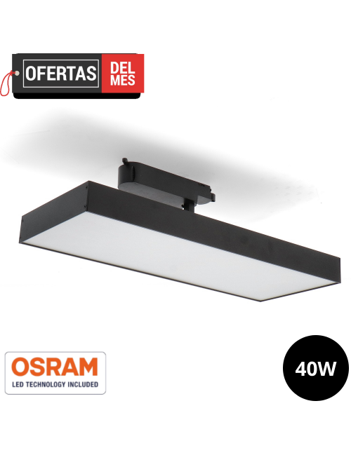 Foco Led Para Carril Promax Negro 40W Monofásico 