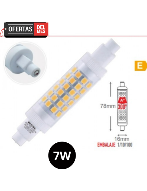 Bombilla R7S lineal 78mm  7W