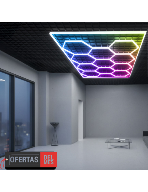 Regleta Led Hexagonal Panel Abeja 200W Rgb