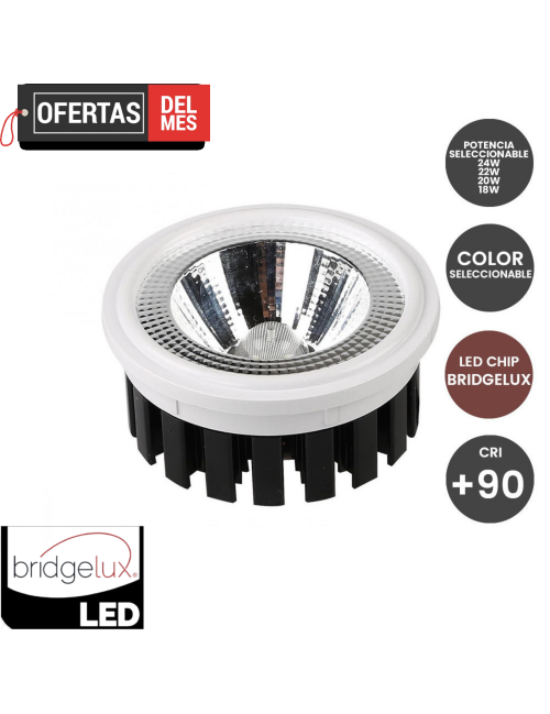 Lámpara LED AR111 Color y potencia seleccionable 24W -22W - 20W -18W
