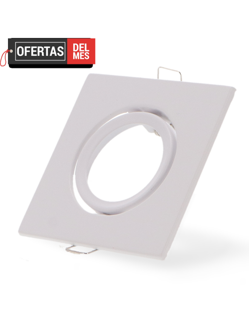 Aro Basculante Cuadrado Blanco Serie Eco Para Gu10/mr16