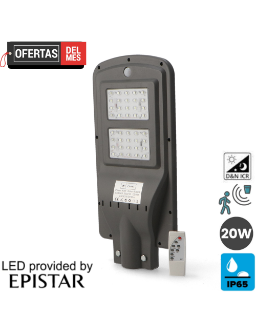 Farola Solar Led Para Alumbrado Público 20W Con Sensor