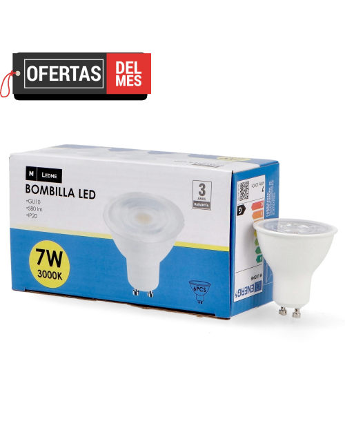 Bombilla Led Gu10 Smd Plus 7W 60º - Pack 6