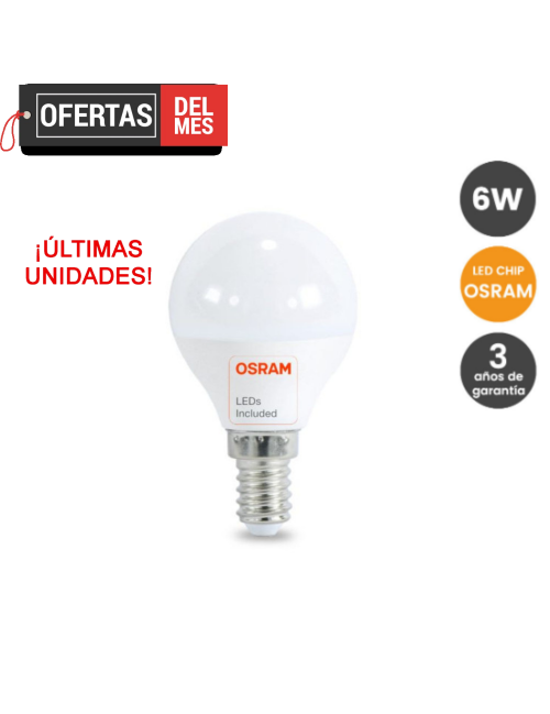 Bombilla LED 6W E14 G45 - OSRAM CHIP