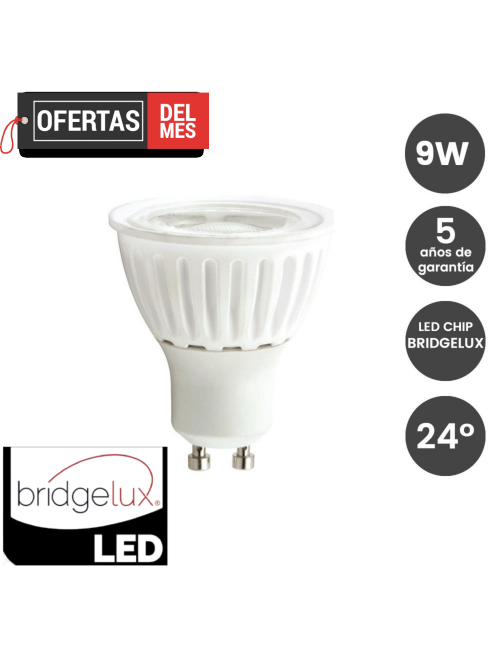 Dicroica LED COB 9W 24º Cerámica GU10