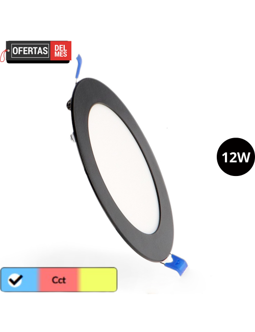 Panel Led Circular Negro 12W Cct