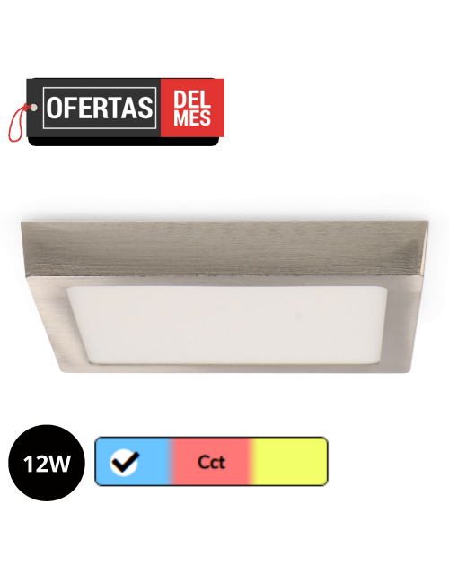 Panel de Superficie Niquel Cuadrado 12W Cct
