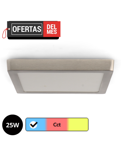 Panel de Superficie Niquel Cuadrado 25W Cct