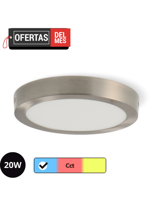 Panel de Superficie Níquel Circular 20W Cct