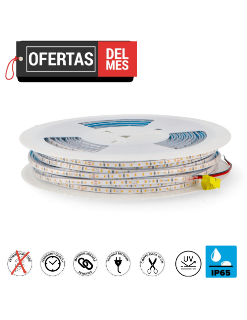 Tira de Led 220V Ac Smd2025 Half 6.5 Mm 12W/m Ip65 - 50 Metros