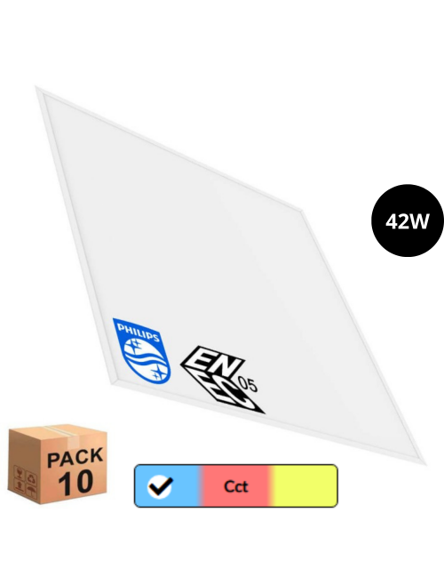 PACK 10 Panel LED 60x60 -SLIM FRAME- 42W - Philips Driver - ENEC
