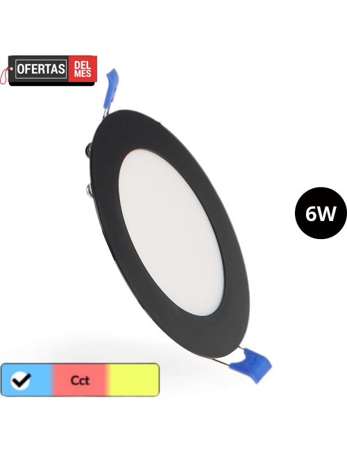 Panel Led Circular Negro 6W Cct