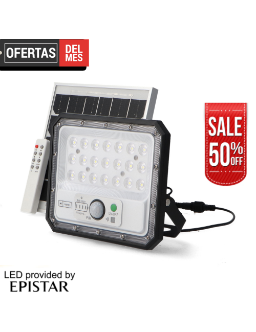 Foco Proyector Led Solar Aras Con Sensor 50W