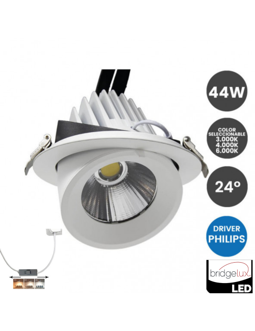 Foco Empotrable Orientable LED 44W 24º Color seleccionable y Driver Philips