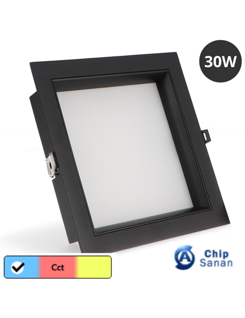 Foco Downlight Led White Square 30W