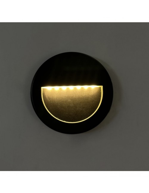 Baliza LED Slim 3W - Circular Negro - Superficie - Interior Exterior- IP65