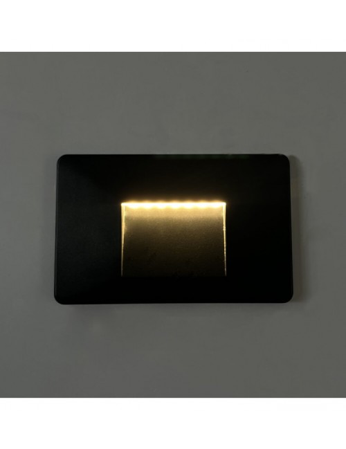 Baliza LED Slim 3W - Rectangular Negro - Superficie - Interior Exterior- IP65