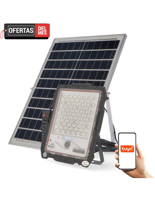 Foco Proyector Led Solar Con Cámara Jeff 100W