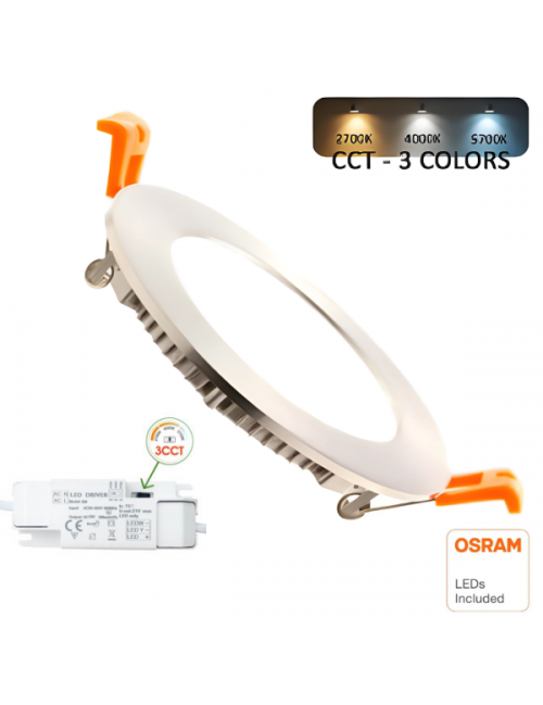 Downlight LED Circular 10W Acero Color Seleccionable OSRAM CHIP