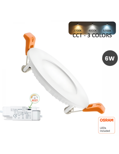 Downlight LED Circular 6W OSRAM CHIP Color Seleccionable
