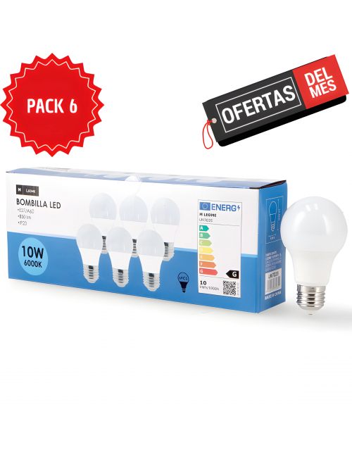 Bombilla Led E27 A60 10W - Pack 6
