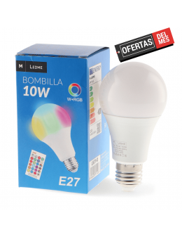 E27-RGB-W 10W A60 CON MANDO
