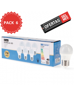Bombilla Led E27 G45 7W - Pack 6