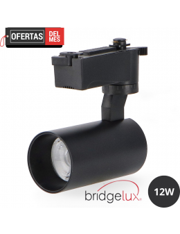 Foco Led Para Carril Negro Berna 12W Monofásico Cct