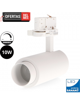 Foco Led Para Carril White Bari 10W óptica Regulable Trifásico Cct
