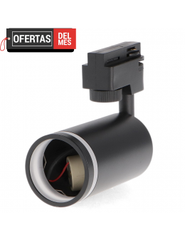 Foco Portalámparas Gu10 Para Carril Black Circle Monofásico