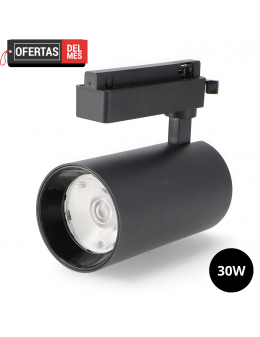 Foco Led Para Carril Fast Negro 30W Monofásico Cct