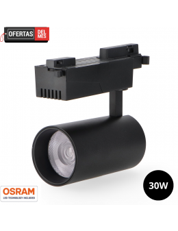 Foco Led Para Carril Profast Negro 30W Monofásico