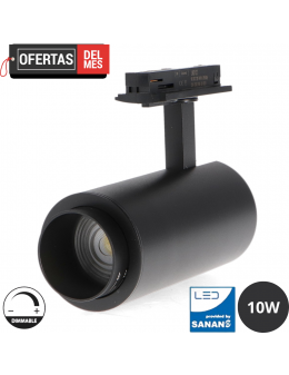 Foco Led Para Carril Black Bari 10W óptica Regulable Monofásico Cct