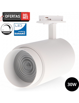 Foco Led Para Carril White Bari 30W óptica Regulable Monofásico 