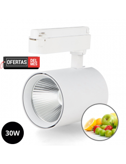 Foco Led Para Carril White Air 30W Monofásico No Flicker - Frutas