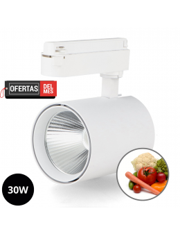 Foco Led Para Carril White Air 30W Monofásico No Flicker - Verduras