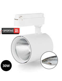 Foco Led Para Carril White Air 30W Monofásico No Flicker - Pescado