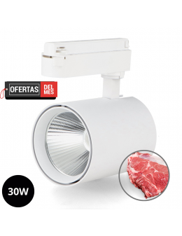 Foco Led Para Carril White Air 30W Monofásico No Flicker - Carnicería