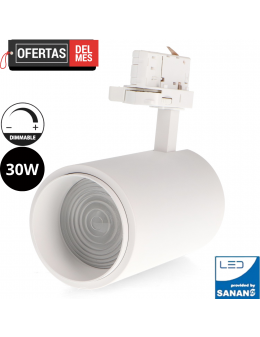 Foco Led Para Carril White Bari 30W óptica Regulable Trifásico Cct