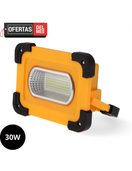 Foco Proyector Solar Led Portátil Con Batería Power Bank 30W