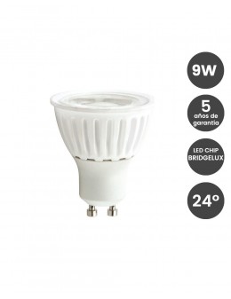 Dicroica LED COB 9W 24º Cerámica GU10