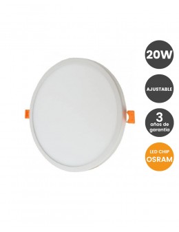 Placa LED Slim Circular Downlight 20W AJUSTABLE