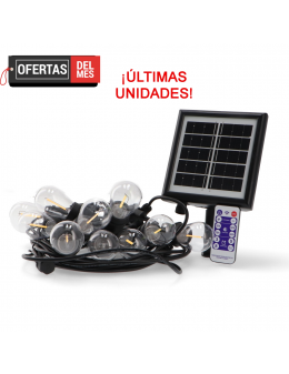 Guirnalda Led Solar 3W de 10 Bombillas E27 Exterior Ip65 - 3000K
