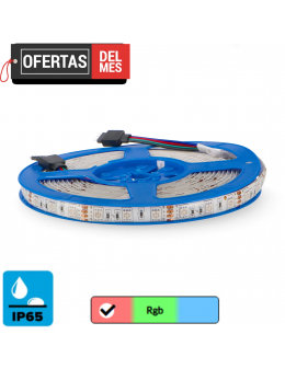 Tira Led 12V Dc Smd5050 Ip65 Rgb 60 Led/m - 5 Metros